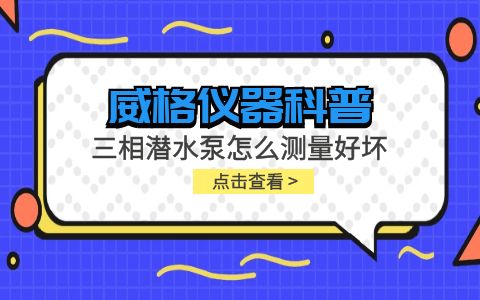 威格儀器-三相潛水泵怎么測量好壞插圖