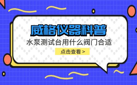 威格儀器-水泵測試臺(tái)用什么閥門合適插圖